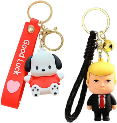TLISMI Cute 3D Cartoon Keychain with Unique Clasp for Boys and Girls (Pack of 2) Key Chain