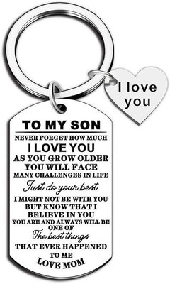 Myura wels Creation Inspirational Keychain to My Son Gift from Mom Birthday Key Chain