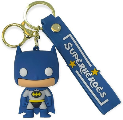 NSV Avengers Super Hero Batman 3D Rubber keychain Car Keychain Bike keyring Key Chain