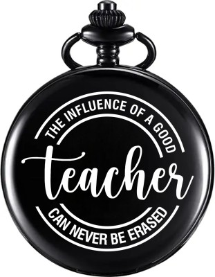 Classic Quirk Gandhi Style Premium Black Pocket Watch Profession Theme Teacher Engraved Key Chain