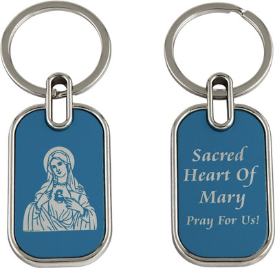 BLESSINGS Set Of 2 Our Lady Of Vailankanni Blue Double Side Metal Key Chain