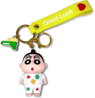 Adhvik Collectible Famous Cartoon Anime ShinChan 3d Rubber Silicon Keychain Long Ribbon Key Chain