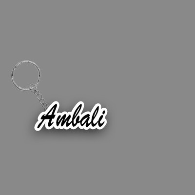 SY Gifts SYG Ambali Name Keychain White And Black Key Chain