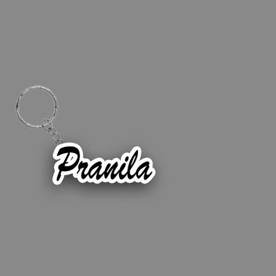 SY Gifts SYG Pranila Name Keychain White And Black Key Chain