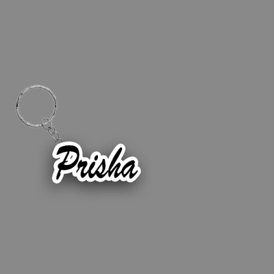 SY Gifts SYG Prisha Name Keychain White And Black Key Chain