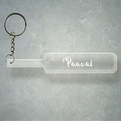 SY Gifts Cricket Bat Logo Design With Paavai Name Key Chain