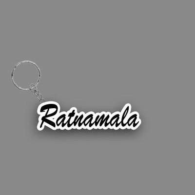 SY Gifts SYG Ratnamala Name Keychain White And Black Key Chain