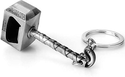 RV Mart Thor Inspired Hammer Opener Metal Silver Keychain Key Chain Car Bikes Key Ring Key Chain