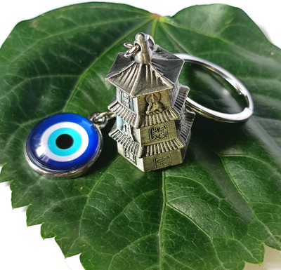 ShopTop Pagoda Guardian Bell with evil eye Key Chain for men and women 01POG Key Chain