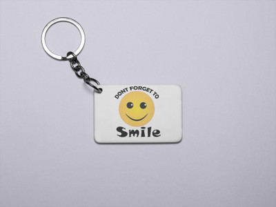 DOGAR ESSENTIALS Don't Forget to Smile Emoji- Printed Acrylic Keychains(Pack Of 2) Key Chain