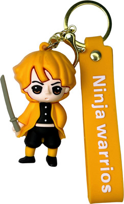 Kraft Crate Zenitsu Agatsuma Inspired 3D Rubber Keychain | Demon Slayer Anime Collectible | Key Chain