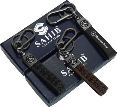 Sahib Collection Leather Choti & Plain Keychain With Metal Hook Keyring for Car | Bike | Office Key Chain