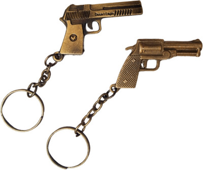 Newview BROWN 2 DIFFERENT GUN PISTOL GUN KEYCHAIN Key Chain