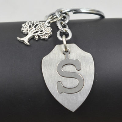 AFH English Alphabet S Letter Initial Tree of Life Charms Keychain for Men and Women Key Chain