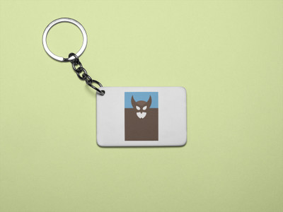 Rushaan Batman with horns - Printed acrylic animated Keychain(Pack Of 2) Key Chain