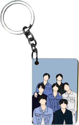 PurpleBees BTS Rectangle Shape Keychain - Stylish Accessory for ARMY Fans 2 Key Chain