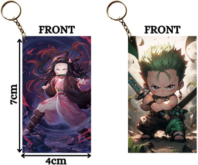 Hariyaali Enterprises LLP NEZUKO IN ARENA X ZORO CHILD SWORD Unique Style 2 pcs Combo Key Chain