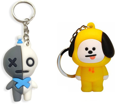 Newview CHIMMY VAN BTS Army Characters 3D Rubber Keychain and Keyring Key Chain