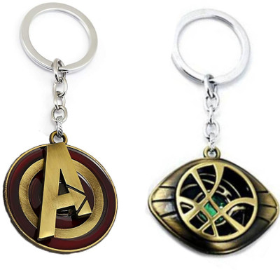 Jainsburys Combo of Avengers logo Rotating keychain & Dr Eye Strange Rotating keychain Key Chain