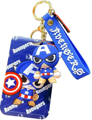 Lenity New Trending Marvel Avenger 3D Cartoon Character Cute Keychain with Loop ,Hook Key Chain
