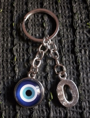 Meeko.com O Letter With Evil Eye Key Chain 3o Key Chain