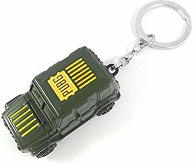 GIKH KeyChain_PUBG Game Battleground Vehicle Movable Jeep Metal (Green Key Chain