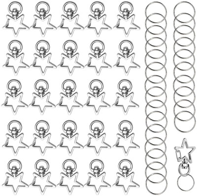 HASTHIP Metal Loops Star Key Rings Jump Ring DIY Craft Set Key Chain