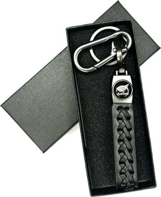 FLAMBE activa Leather Black Design Belt Keychain Key Chain