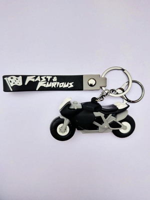 KEYCHAIN KINGDOM Racing Bike Rubber Key Chain-Kawaii keychain 3D pack of 1 Key Chain