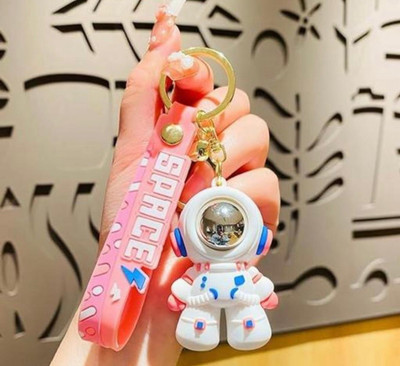 SRG Astronaut PVC Keychain with Strap and Hook Pink Key Chain