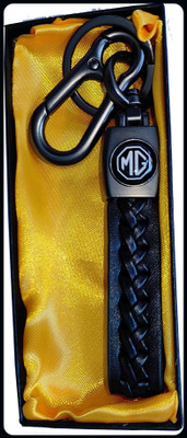 gtrp Stylish Leather Stripe MG Keychain Metal Hook Locking for finished look-A Key Chain