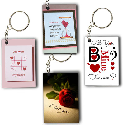 ASvik Creation Love-5 Valentine's Day Keychain Set: 8-Piece Romantic Gift for Him & Her Key Chain