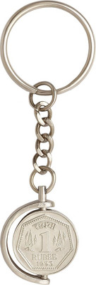 house of common Silver keychain-ganesha-coin Key Chain