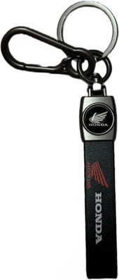nuira Long Leather Rope Design Keyring with Metal and Leather Finish for Bike, Car Key Chain