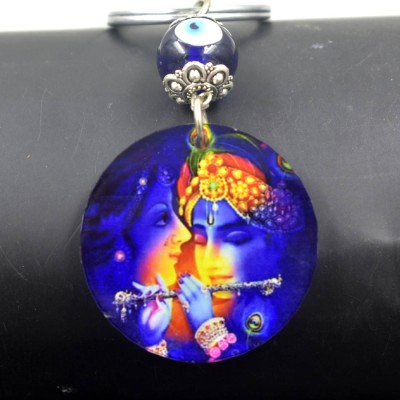 AFH Lord Krishna Murli Manohar Evil Eye Charm Keychain for Men and Women Key Chain