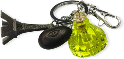 RV Mart Glow in Dark Diamond Metal Eiffel Tower Paris Key Chain Keychain Yellow Key Chain