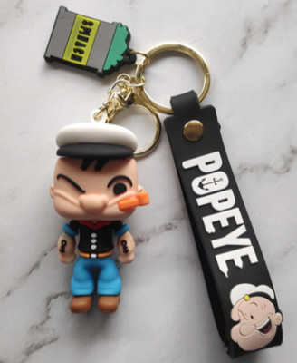 STAR JIVA Popeye 3D Silicon Keychain with bagcharm and Strap pack 1 Key Chain Key Chain
