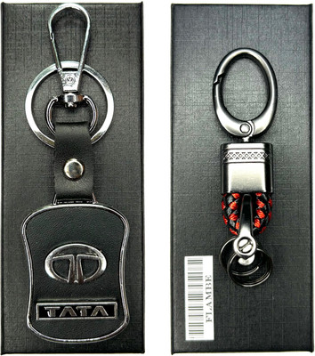 FLAMBE tata car keychain & Square Hook Combo Keychain Key Chain