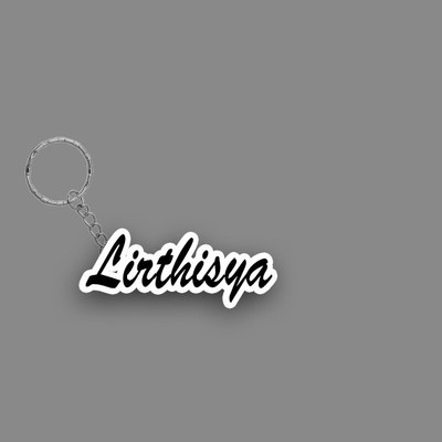 SY Gifts SYG Lirthisya Name Keychain White And Black Key Chain