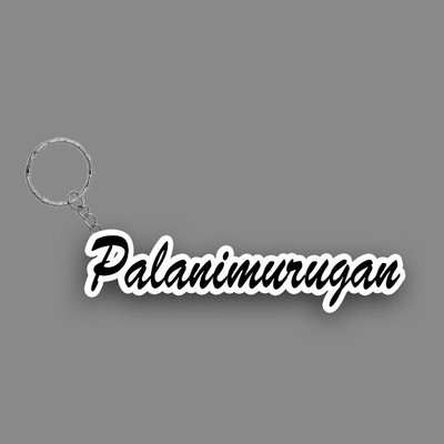 SY Gifts SYG Palanimurugan Name Keychain White And Black Key Chain