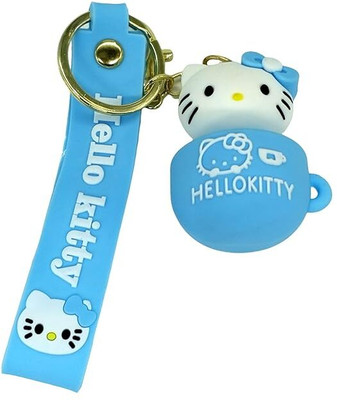 neze NZ 366 Blue silicon rubber 3D kitty in Cup primium PVC with strips Key Chain