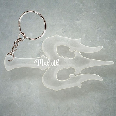 SY Gifts Trishul Desigh With Mahith Name Key Chain
