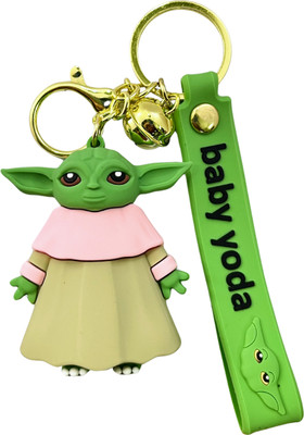 Kraft Crate Baby Yoda (Grogu)-4 Inspired 3D Rubber Keychain | Gift for Star Wars Fans | Key Chain