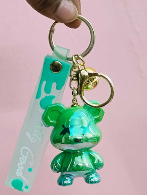 AMANVANI Transparent Shiny Keyring Cartoon Bear Charm Keychain, Keychain for Women Key Chain