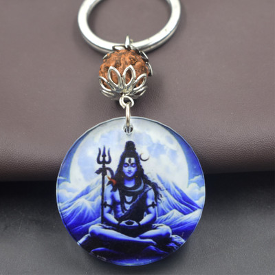 AFH Lord Mahadev on Kailash Religious Rudraksha Acrylic Keychain For Men,Women Key Chain