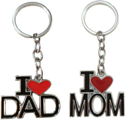 PEARLISH Premium Quality I love Mom & Dad Keychain Key Chain