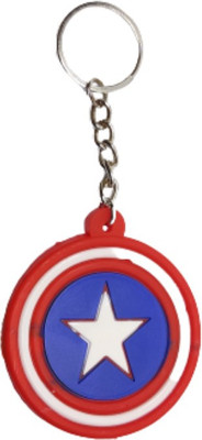 BIPS ENTERPRISES Stylish Captain America Shield Rubber Keychain Key Ring Keychain For Bike Key Chain