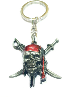 TechBytesRetail KeyWorld Metal Metal Pirates of The Caribbean Skull Keychain for Car Bike(Black) Key Chain
