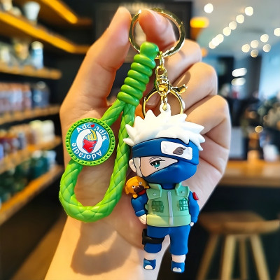 Tiny Tim Cute Anime Naruto Kakashi Hatake Silicone 3D Keychain with Charm, Hook, Keyring Key Chain