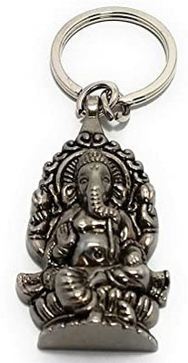 MISMIL Lord Ganesh or Ganpati or Ganesha Metal Keychains Keyring Grey Colour Key Chain